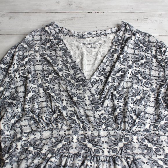 Croft & Barrow Womens Wrap Blouse Size L Floral 3/4 Sleeves - Picture 5 of 6